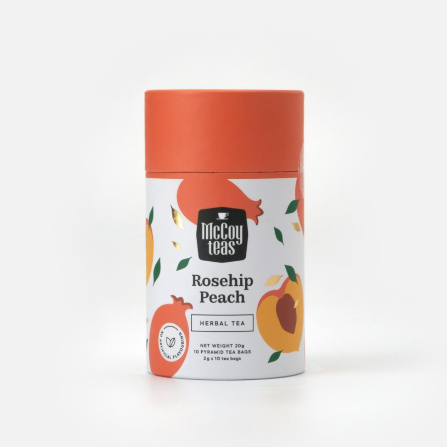 MCCOY ROSEHIP PEACH 10 PYRAMID TEA BAGS