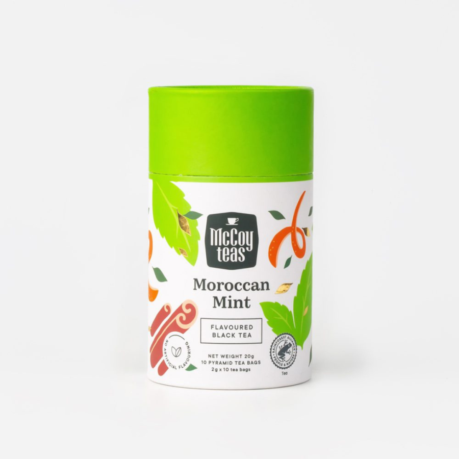 MCCOY MOROCCAN MINT 10 PYRAMID TEA BAGS