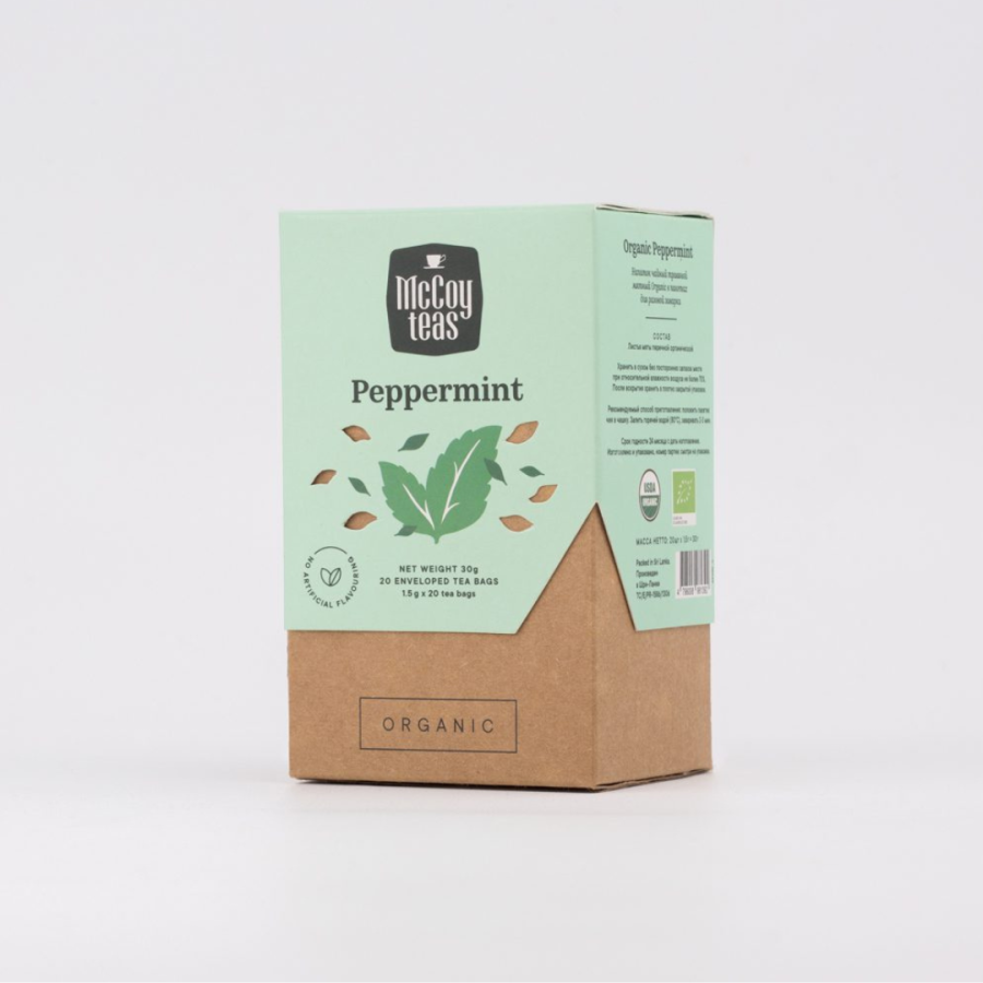 MCCOY ORG PEPPERMINT 20 ENV TEA BAGS