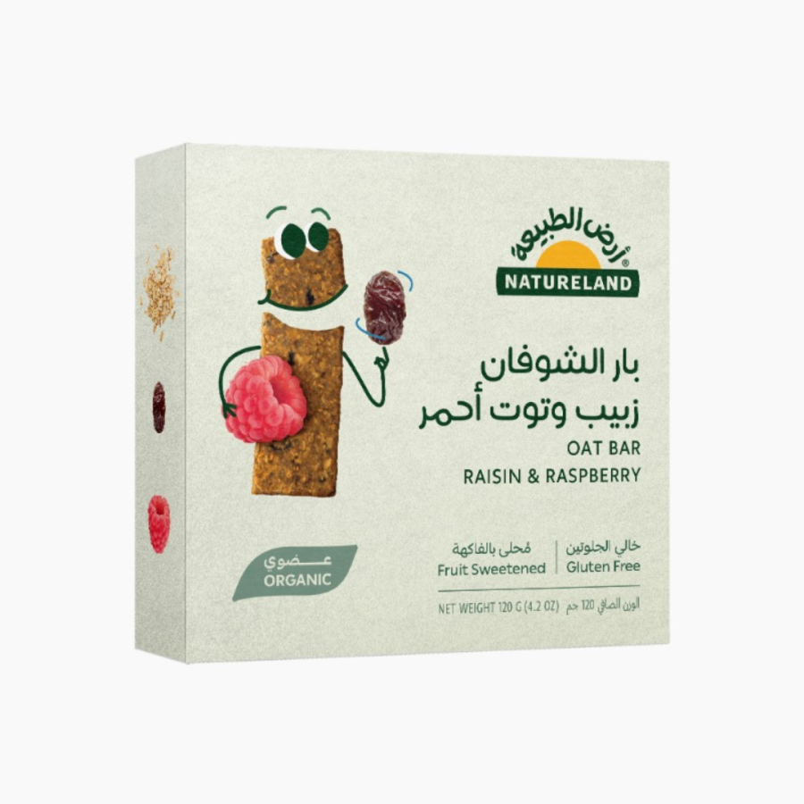 Natureland Raisin & Raspberry Oat Bar 6 x 20g