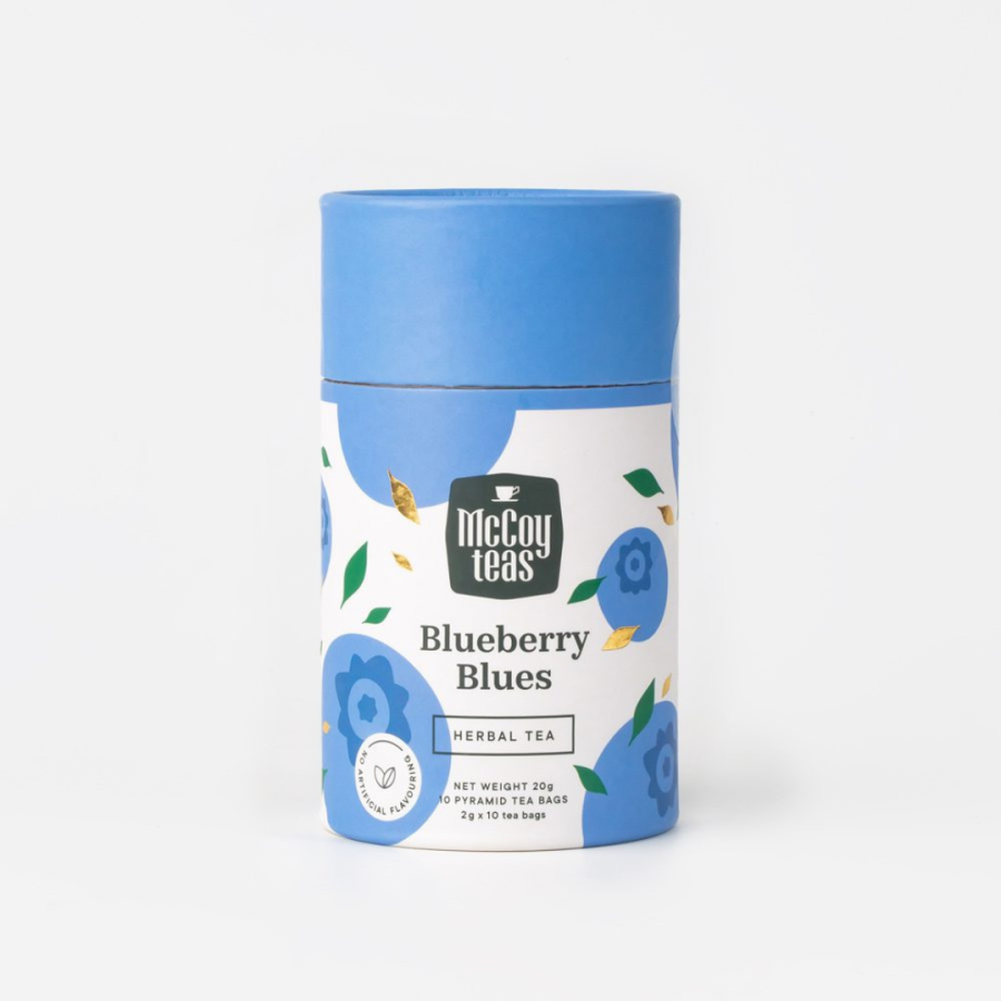 MCCOY BLUEBERRY BLUES 10 PYRAMID TEA BAGS