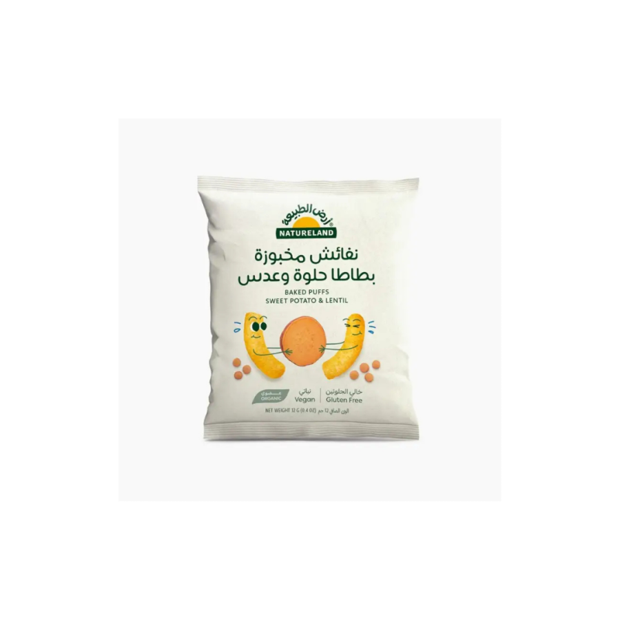Natureland Baked Puffs - Sweet Potato & Lentil 12g