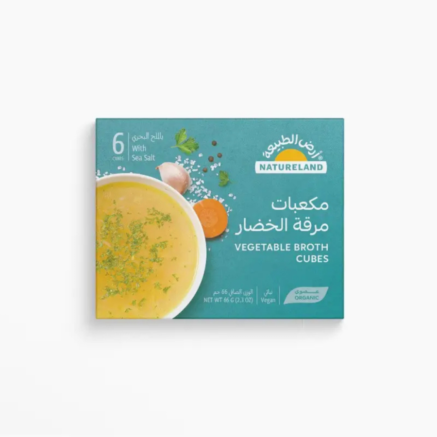 Natureland vegetable broth no salt cubes 66g