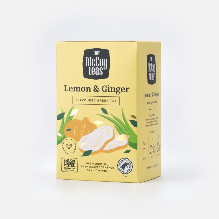 MCCOY LEMON & GINGER 10 ENV TEA BAGS