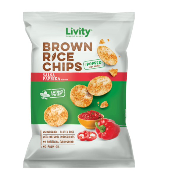 LIVITY Brown Rice Chips 60G Salsa PaprikaV