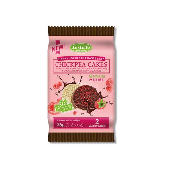 Lestello Raspberry Dark Chocolate Chickpea Cakes 36g
