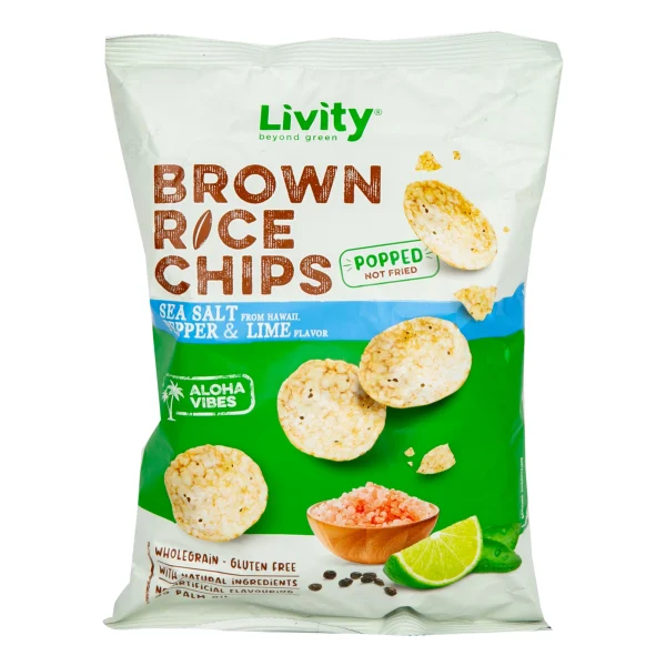 LIVITY Brown Rice Chips 60G Sea Salt