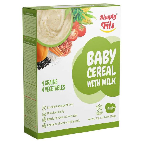 SIMPLY FILS 4 GRAINS 4 VEGETABLE BABY CEREAL WITH MILK