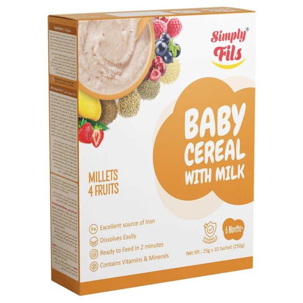 SIMPLY FILS MILLETS 4 FRUITS BABY CEREAL WITH MILK
