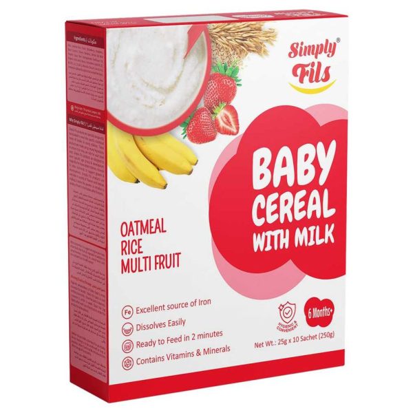 SIMPLY FILS OATMEAL RICE MULTI FRUIT BABY CEREAL WITH MILK