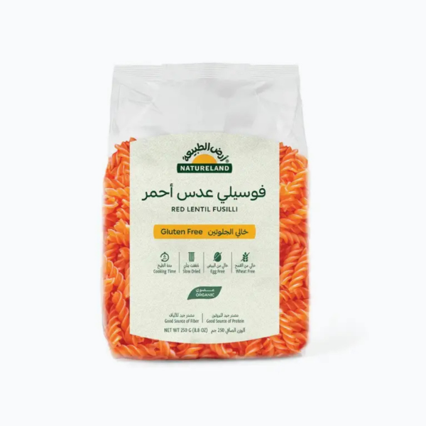 Natureland GF RED LENTIL FUSILLI PASTA 250G