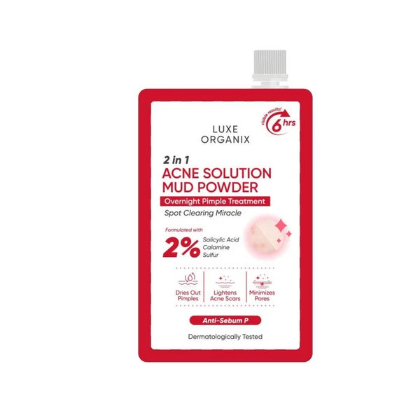 LUXE ORGANIX 2-in-1 Acne Solution Mud Powder 9ml