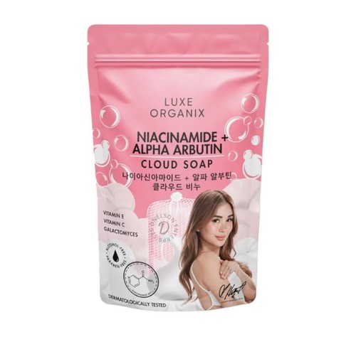 LUXE ORGANIX Cloud Soap Niacinamide + Alpha Arbutin 80g (Pink) Set