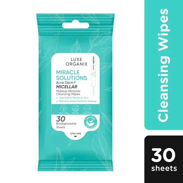 LUXE ORGANIX Micellar Wipes Miracle Solution 30s