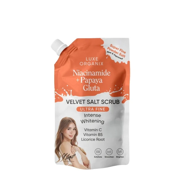 LUXE ORGANIX Salt Scrub Niacinamide + Papaya Gluta 300g